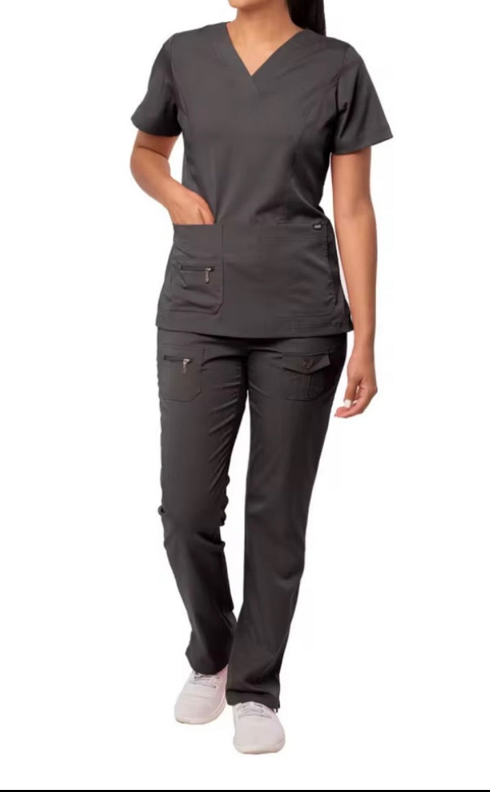 V Neck and Straight Leg Scrub Set