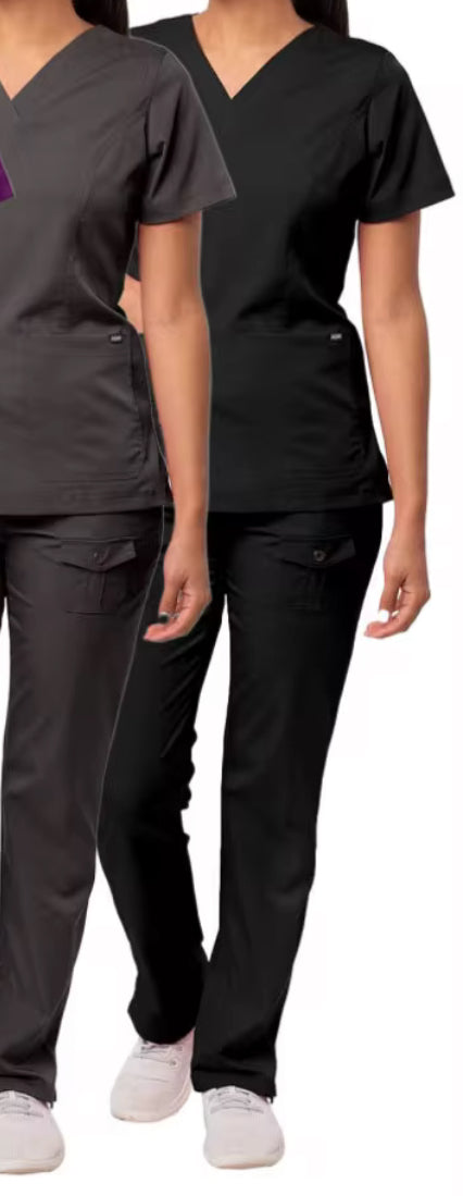 V Neck and Straight Leg Scrub Set