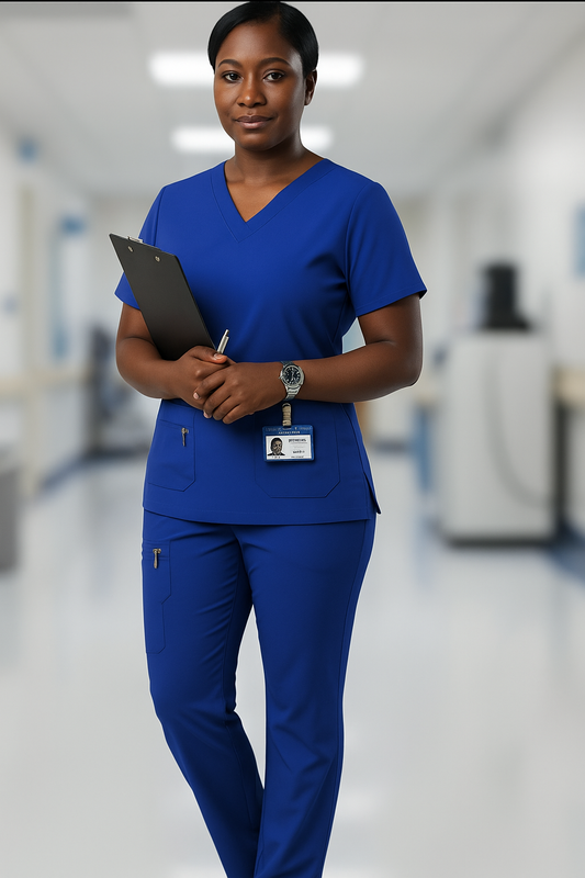 V Neck and Straight Leg Scrub Set