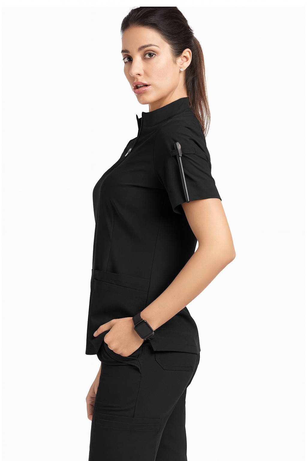 Zip-Neck Straight Leg Scrub Set