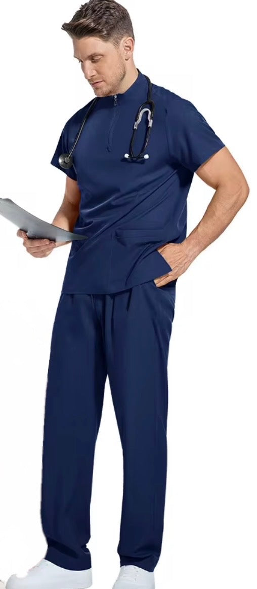 Men’s Zip-Neck Straight Leg Scrub Set
